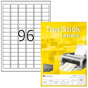 Products: Labels A4 Sheets White 31 x 17mm TopStick 8728