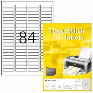Labels A4 Sheets White 46 x 11mm TopStick 8724