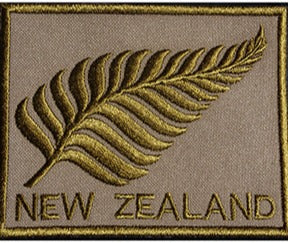 New Zealand Silver Fern with script - Embroidered - Multiple colours