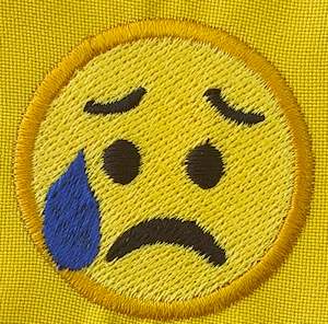 Emoji Patches: Sad But Relieved Face