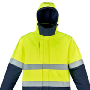Hi Visibility Workwear: Syzmik Unisex Hi Vis Antarctic Softshell Taped Jacket ZJ553