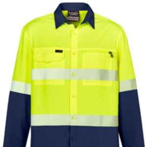 Hi Visibility Workwear: Syzmik Mens Hi Vis Outdoor Segmented Tape L/S Shirt ZW470