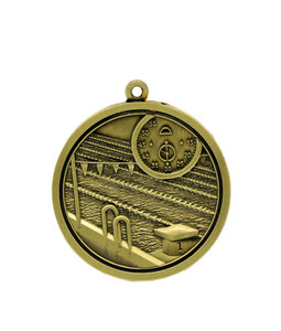 Products: Swimming - Gold/Silver/Bronze Medal 4.5cm Dia Ace Engravers