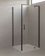 ZENITH SQUARE FRONT SHOWER GLASS - with pivot hinged door - Black Frame1950mm