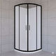 ZENITH ROUND FRONT SHOWER BOX - twin sliding doors - Black Frame 2000mm