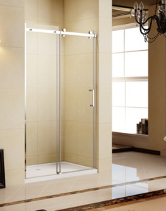 Frameless Door - Korra Series Sliding Door 1000-1200mm 8mm Glass Silver Frame
