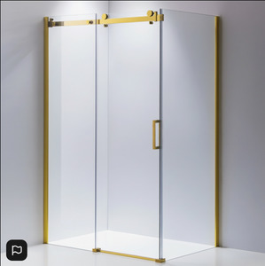 Shower Glass - Rock Series 2 Sides Frameless Glass RCM Golden Frame