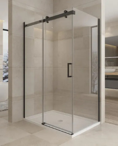 Shower Glass - Kora Series 2 Sides Frameless Glass Black