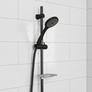 Walkin Shower: Aquatica Goccia Black Single Spray Handshower Set