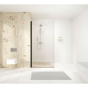 Shower Glass - Stream Series Side Panel (870X1950mm) SHO870B Black