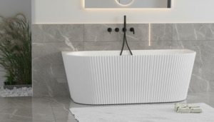 Freestanding Bath Tub Acrylic Back To Wall Curved 1500/1700mm