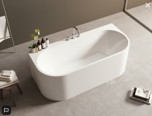 Freestanding Bath Tub Acrylic Straight Single Curved