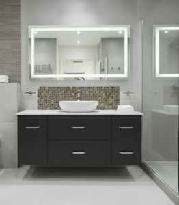 Engeering Stone Bench With Basin: Vanity - Heron Series Plywood Stone Top - 100% Water Proof