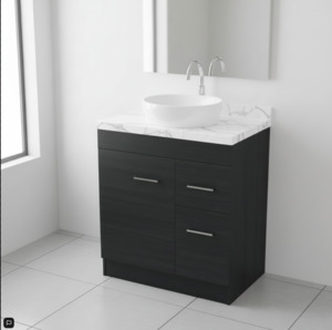 Engeering Stone Bench With Basin: Vanity - Heron Marble Stone Top Series 100% Water Proof