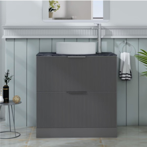 Engeering Stone Bench With Basin: Vanity - Bella Series 1000 Quartz Stone Counter Top Set
