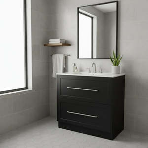 Freestanding Vanity: Vanity - Jess Series Freestanding  - 100% Water Proof In Black