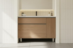 Freestanding Vanity: Multiple Plywood Vanity in Wooden Color - 100% Water Proof