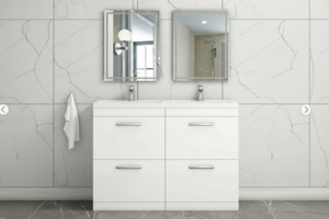 Floor Standing 4-Drawer Vanity Unit Cabinet With Double Basin 1200mm