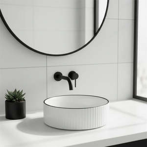 Counter Top Basin: Counter Top Ceramic Basin 025 Black/ White