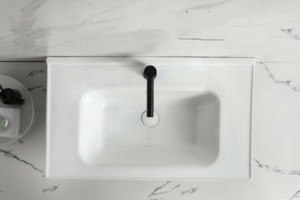 Ceramic Cabinet Basin - Rectangle Series 700-1200mm White water proof rim design