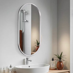 Bathroom Mirrors: Bathroom Vanity Mirror Metal Framed, Wall-Mounted 3 colors to choose