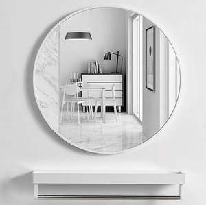 Bathroom Mirror for Wall with White Metal Frame 800mm