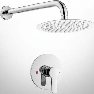 Bathroom Rain Shower System - Chrome Rainfall Shower Head