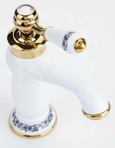 Basin Mixer: Vintage Floral Ceramic Single Handle Mixer Tap Cold Hot Water