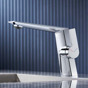 Basin Mixer: Brass Basin Faucet Single Handle Hole Black Chrome Bathroom Cold Hot Water Mixer