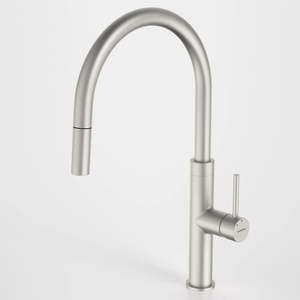 Kitchen Tap: CAROMA Liano II Pull Out Sink Mixer - Brushed Nickel/Chrome