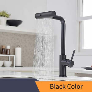 Nickel 304 Stainless Steel Pull-out Kitchen Faucet Waterfall Hot And Cold Mixed