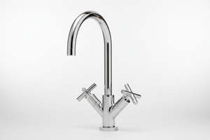 Kitchen Tap: Dual handle cold and hot water mixer tap kitchen sink tap