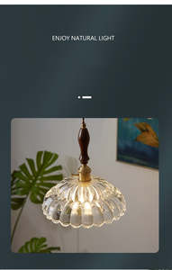 Modern French Minimalist Glass Flower Shape 1-Light Pendant Light