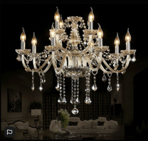 Laundry Tub: Clear Chandelier Living Room Crystal Ceiling Lamp LED 12 lights