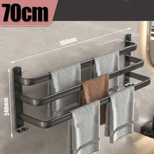 Black Space Aluminum Bathroom Shelf Towel Rack