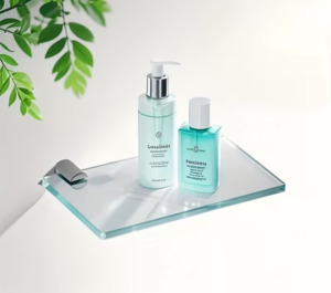 Bathroom Tempered Glass Wall-mounted Storage Rack