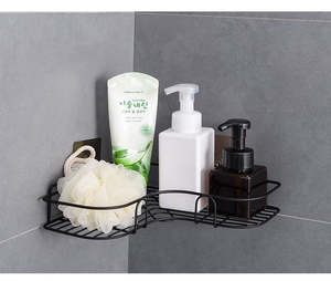 Bathroom Accessories: Bathroom perforation-free corner shelf