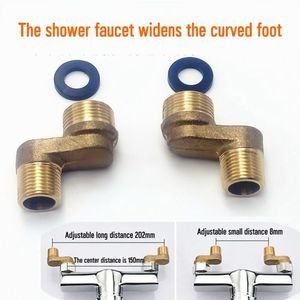 2 Pcs Solid Brass Bathtub Shower Faucet Adjustable Swing Arm