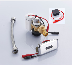 Plumbing Accessories: Automatic Flush Valve Kits for Toilets, Infrared Sensor Controlled DC Valve and Tank Flush Sensor Button