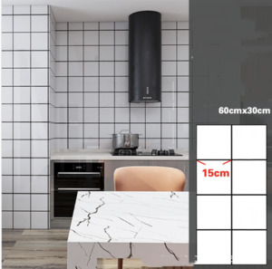 Waterproof Decorative Sheet: 10pcs of PVC Square pattern  wall tiles sticker -30x60 cm