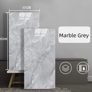 10pcs of PVC marble grey wall tiles sticker  -30x60 cm