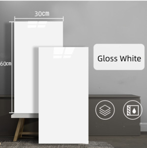 10pcs of PVC gloss white wall tiles sticker  -30x60 cm