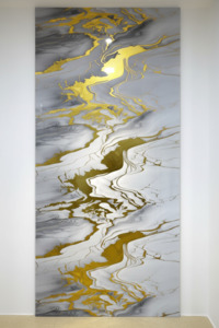 PVC UV Marble Stone Board - Gold Plated