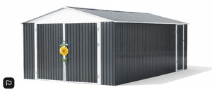 Home Furniture: Outdoor Metal Steel Garden Garage Shed Carport - Swing Door L3480xD5900xH2300
