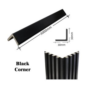 Decorative: WPC Fluted Panel L-SHAPE CORNERS - Black/Grey/Oak Color to choose