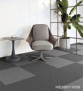 Decorative: Polyvinyl Chloride Pvc Backing Pp Carpet Tile 50x50cm Black/Dark Grey