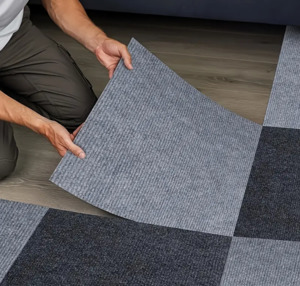 Decorative: Self-Adhesive Carpet Tiles 60x60cm Black/Dark Grey