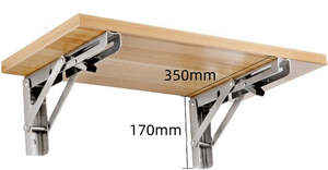 Folding table Wall Mounted Stainless Steel Folding Triangle Shelf Pair