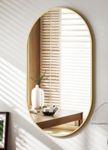 Bathroom Mirrors: SALE! Bathroom Mirror for Wall With Golden Frame 900X600mm