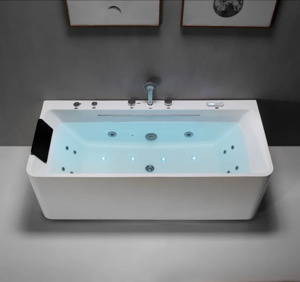 Whirlpool Tubs White Back To Wall  Acrylic Massage  Spa Bath